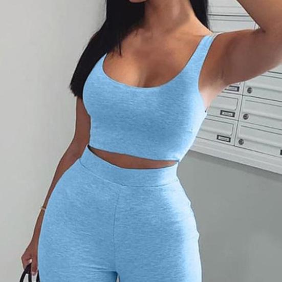Bayanlar Pantolon İnce Seksi Sling Göbek Açık Tüp Üst Flared Bacaklar Pantolon Günlük Yaşam için Set