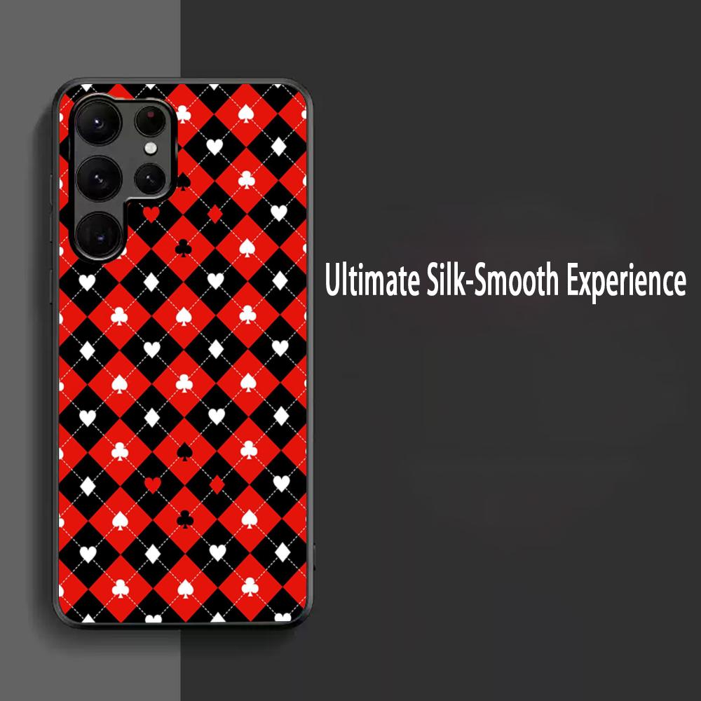 Poker fashion deisgn pop Phone Case For Samsung Galaxy S25 S24 S23 S22 S21 S20 Plus Ultra Note20 Limited Edition Soft Black