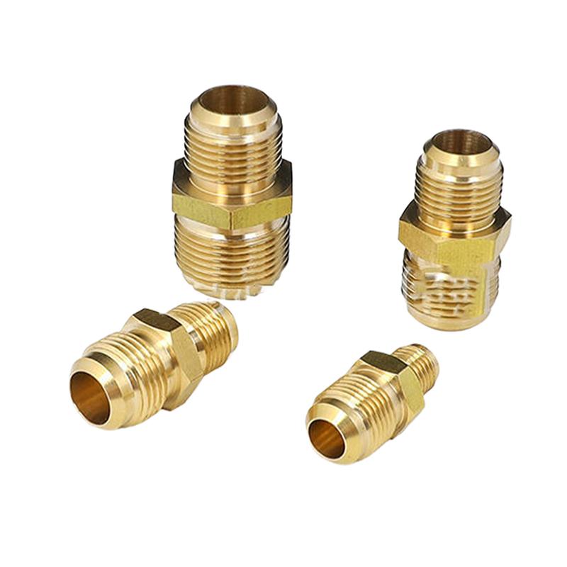 Equal Reducer Nipple Flare Tube Od 1/4" 5/16" 3/8" 1/2" 5/8" 3/4" 7/8" Sae-Standard Brass Pipe Fitting Connector Air Coniditoner