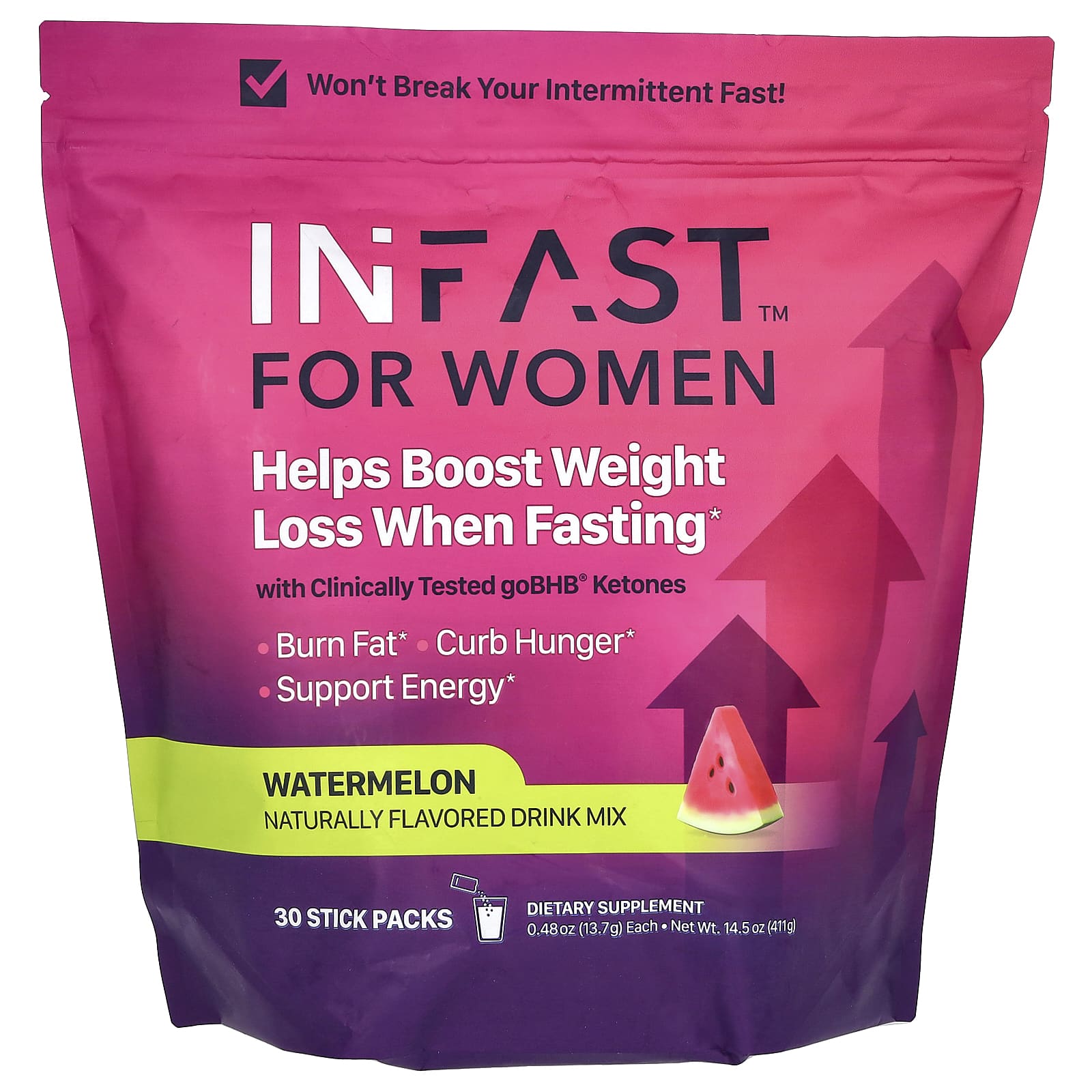 

Infast, Women s, Watermelon, Stick Pack of 30, 13.7G (0.48G) Each