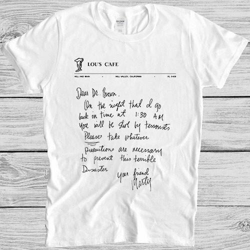 

Lou s Cafe Marty s Letter Dr. Emmett Brown Back to the Future Gift T Shirt 4022 4XL