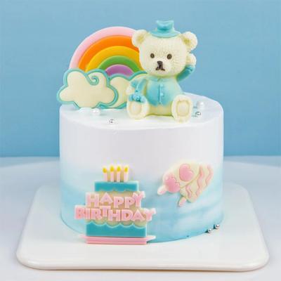 Molde de silicone 3D de feliz aniversário em inglês, molde para decoração de bolos de chocolate