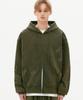 Trillion Domingo Pigment 2-Way Sweat Hoodie Zip-Up (Khaki)