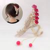 Lily of The Valley Bouquet Tassel Clip Shiny Color Hair Clips Rhinestone  Women