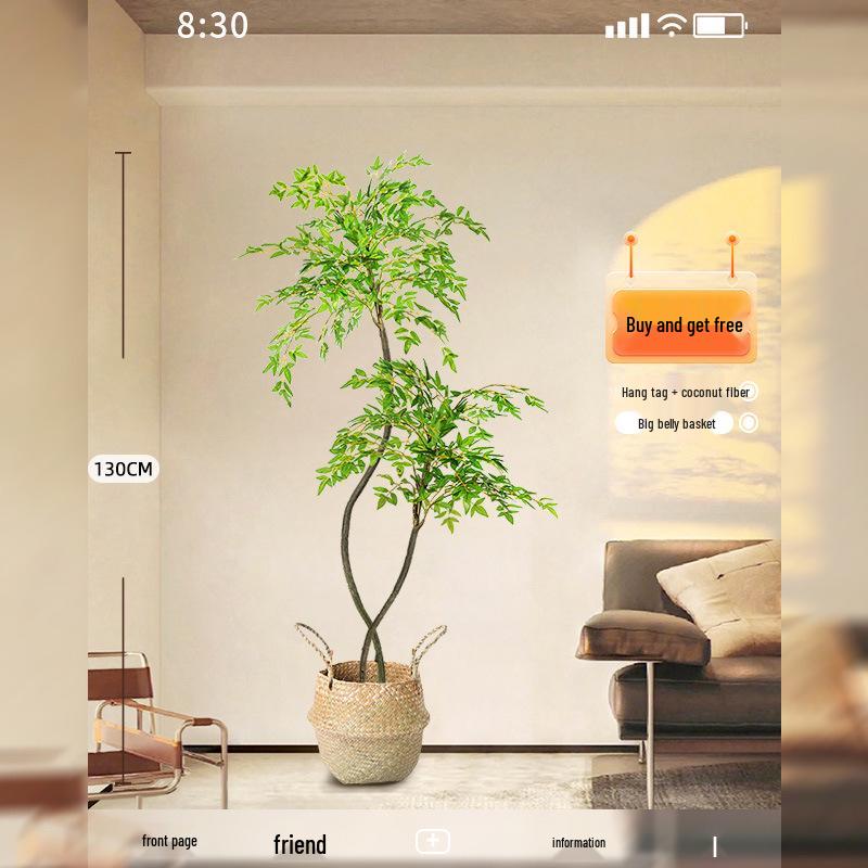 Nandina Luxury Artificial Tree - Indoor Floor Decoration & Bionic Green Plant Potted Ornament