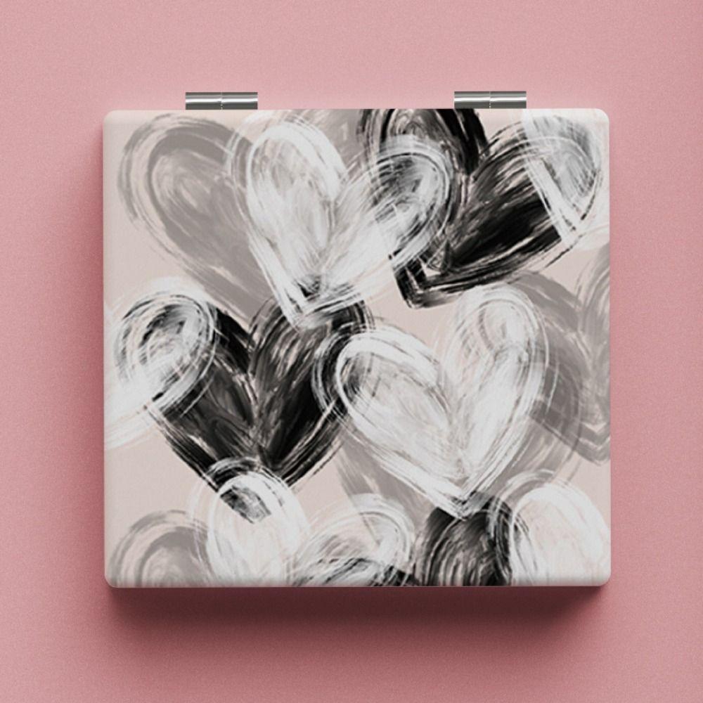 Abstract Oil Painting Style Pattern Folding Makeup Mirror Double-Sided Cute Small Mirror  Makeup