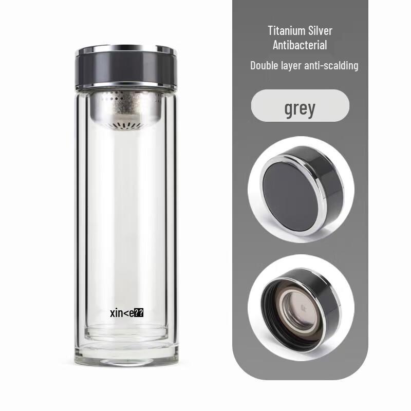 Xinke Double-Wall Portable Tea Infuser Glass Bottle