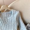 Soft Fluffy Korean-Style Hollow Out Loose Sweater for Women - Autumn/Winter Lazy Vibe