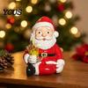 Miniature Flower Pots 3PCS Mini Santa Claus Resin Ornaments, Cute Desktop Figurines, Weather Resistant Yard Art Christmas Decorative Accents