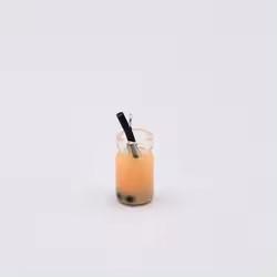 Cute Miniature 3D Bubble Tea Bottle Design Artificial Style Resin Glass Bottle Charms Earring Making Colorful Jewelry Souvenir
