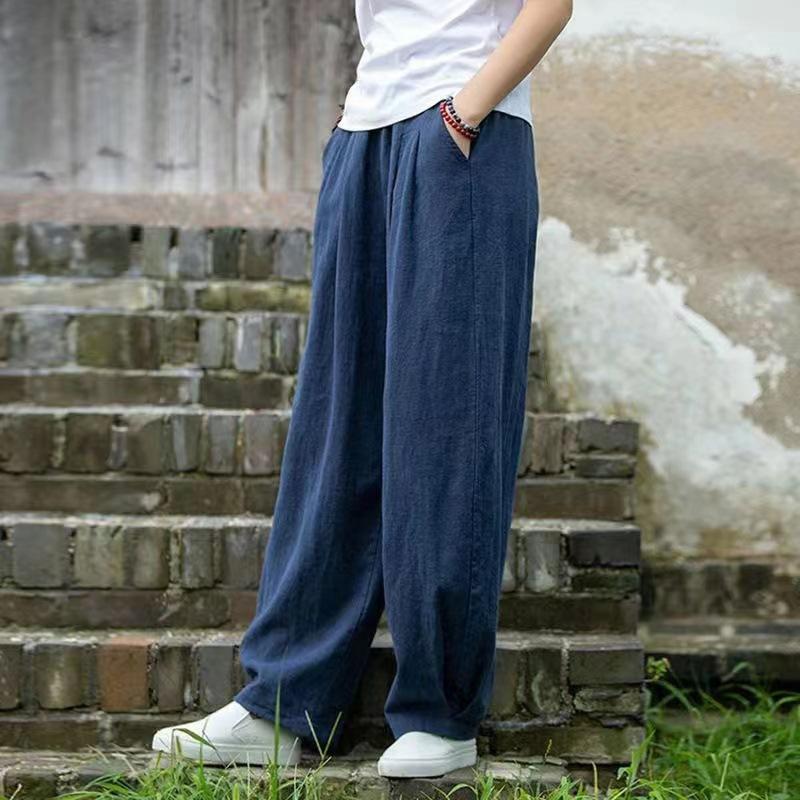 Cotton and Linen Lantern Pants Artistic Loose and Versatile Casual Long Pants Practicing Tai Chi Pants Women’s Trousers
