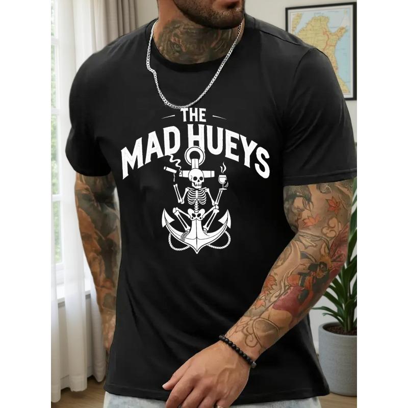 European sizes Men'S Summer T-Shirt Made of, Featuring Micro-Stretch Knitted Fabric, Printed Design, Regular Fit, And Casual Style