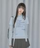 ODDSTUDIO Layered Striped Scarf Set Long Sleeve - Sky Blue