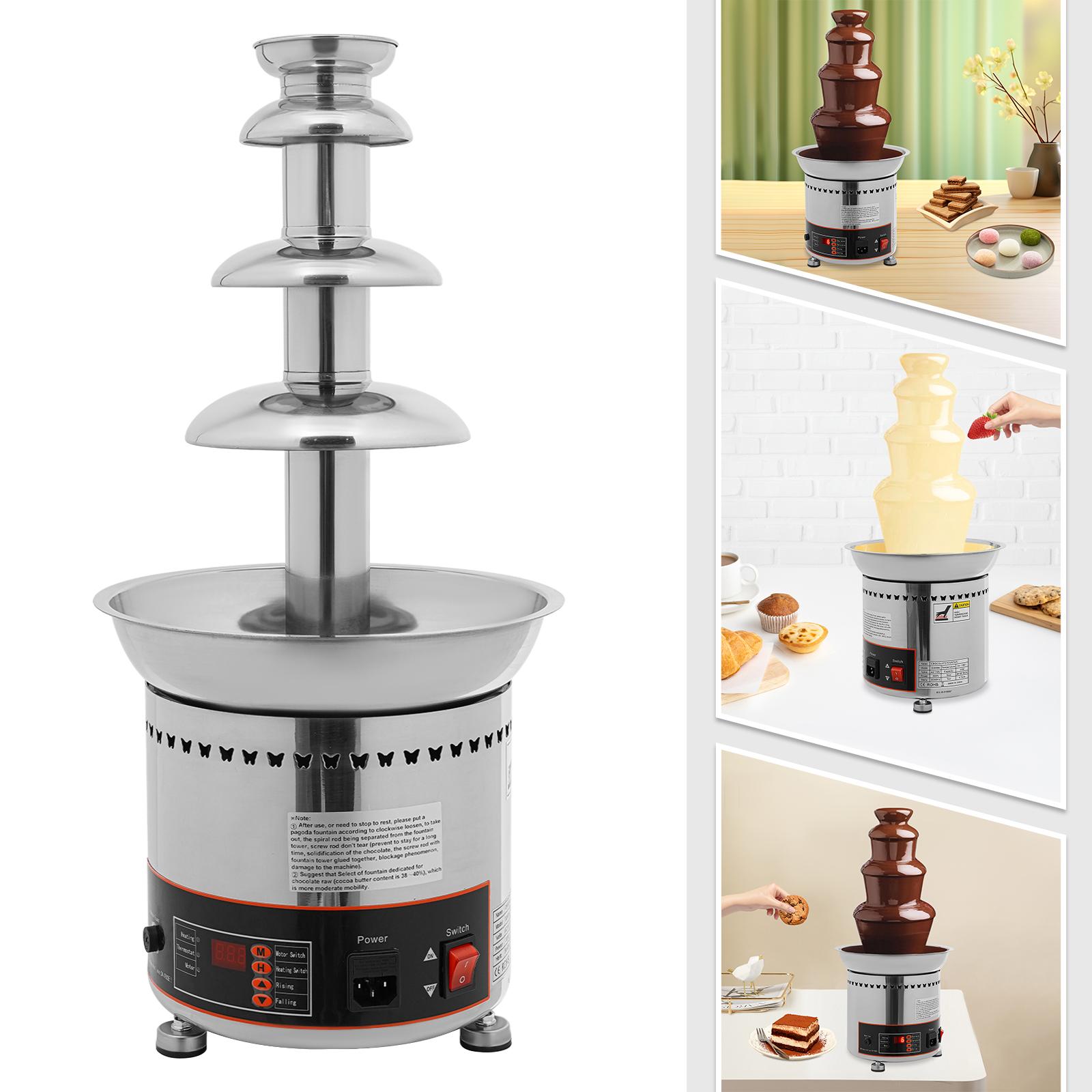 

4/5-ярусная машина для шоколадного фонтана из нержавеющей стали, 110 В, серебристая электрическая машина для плавления шоколада для кафе, отелей