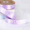 XINRAN Custom Floral Gift Box and Cake Packaging Decoration Ribbon 2.5 cm Printed Letter 100% Polyester Satin High Tenacity