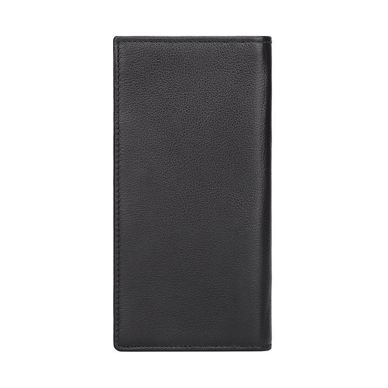 Jiameida Men's Genuine Leather RFID Long Business Wallet - Nappa Leather with Zipper