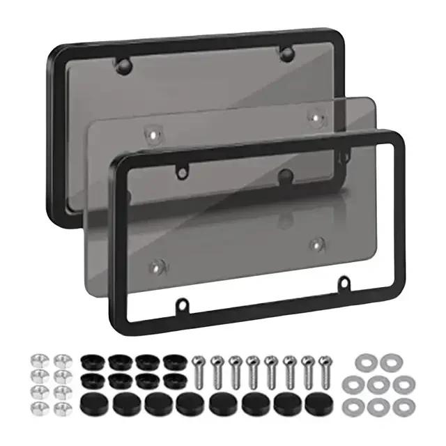 2PCS Universal American License Plate Frame with Screws Number Plate Car Plate Frame 6Inchx12inch for Truck Vehicles Auto