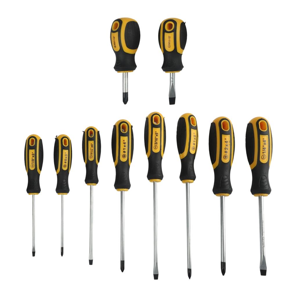 Chromium Vanadium Steel Comfort Grip Handle Household Repairs For Household Use 10 Piece Magnetic Screwdriver Set