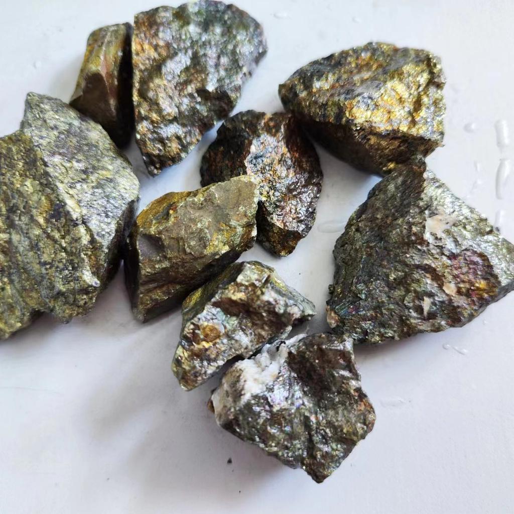 Natural Home Decoration Chalcopyrite Stone Copper Ore a Trace of Gold and Silver Mineral Specimens Teaching Experiment Ore Crystal
