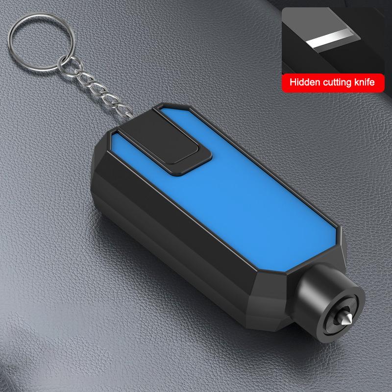 

Аварийный инструмент для эвакуации из автомобиля, Многофункциональный АБС молоток для разбивания окон, Резак для ремня безопасности с брелоком для автомобильной безопасности Amagi синий