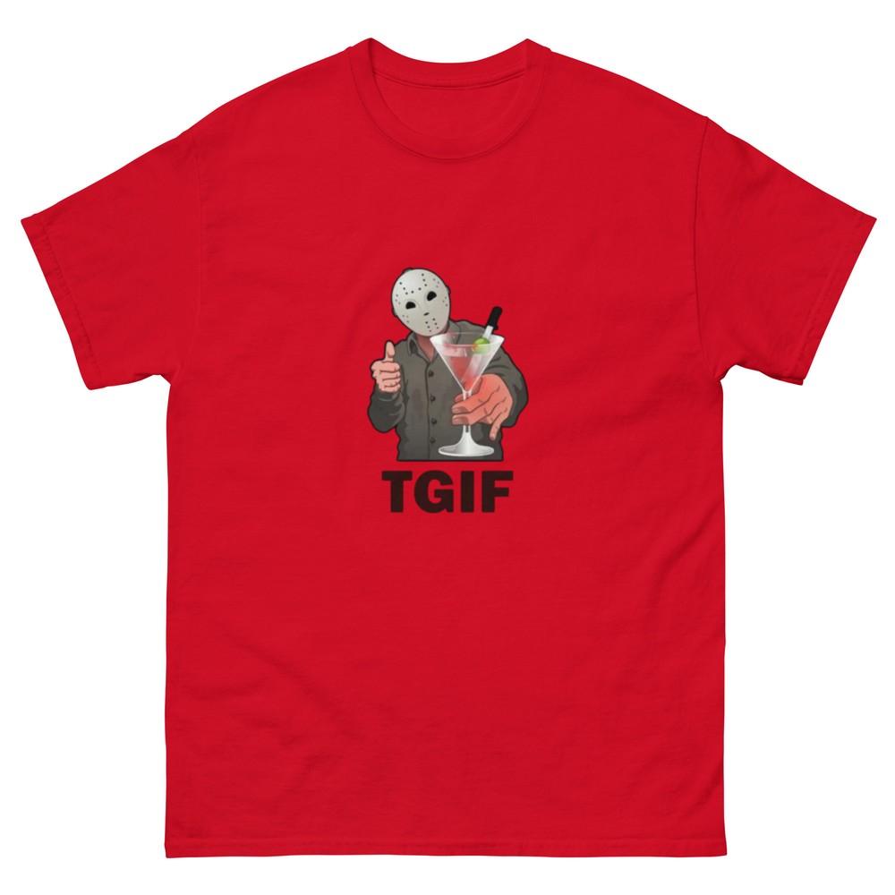 

Jason Voorhees Tee, Funny Shirts, Horror Movie Tees, Jason TGIF T-shirt 4XL