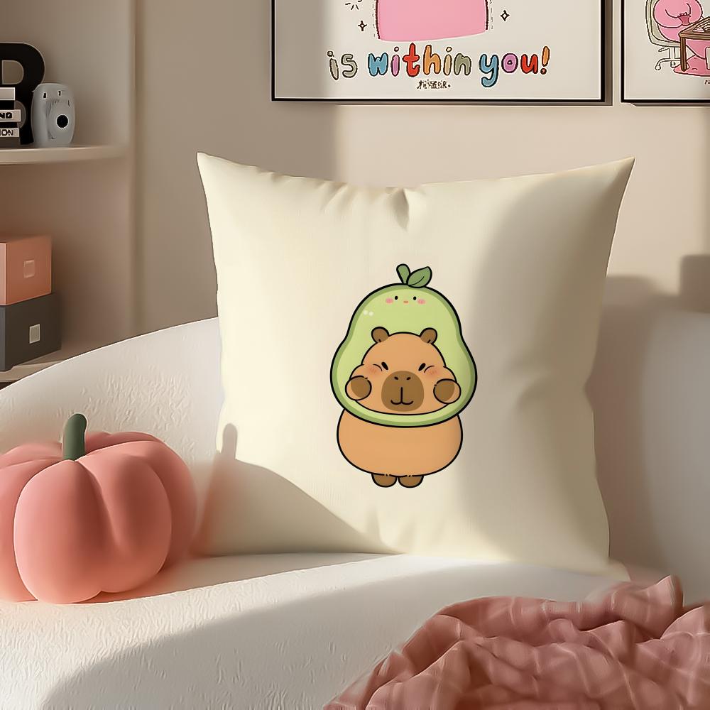 cute funny Kapibala Cushion Cover Pillowcase Short Plush Invisible zipper Room Sofa Cushion Cover