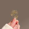Korean Hollow Metal Rose Brooch High-end Women's Cardigan Jacket Brooch Exquisite Pin Accessories