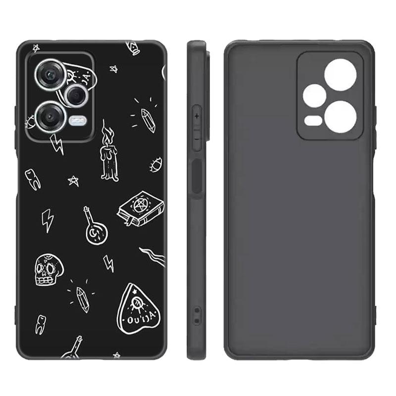 Witches Moon Tarot Witch Ouija Black Silicone Phone Case For Xiaomi Redmi Note 9 10 11 11S 11T 12 13 Pro 5G Plus 9S 10S 12S