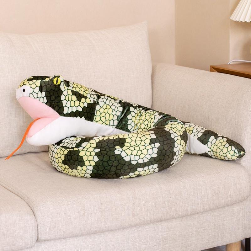 

Creative snake doll plush toy doll parent-child interaction Mang snake hand puppet gloves doll performance props 165cm（0.5kg） зелений