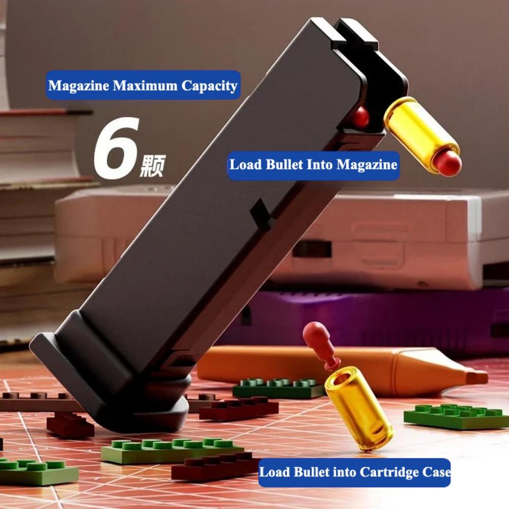 Continuous Firing Building Block Toy Gun Shell Throwing Airsoft Blowback Empty Hanging Pistol Outdoor Cs Weapon For Boys Adult
