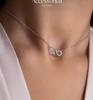 Infinity-Halskette aus Sterlingsilber mit Zirkonia-Akzenten Zarte Kette Verstellbare Länge Schmuck für Damen und Mädchen
