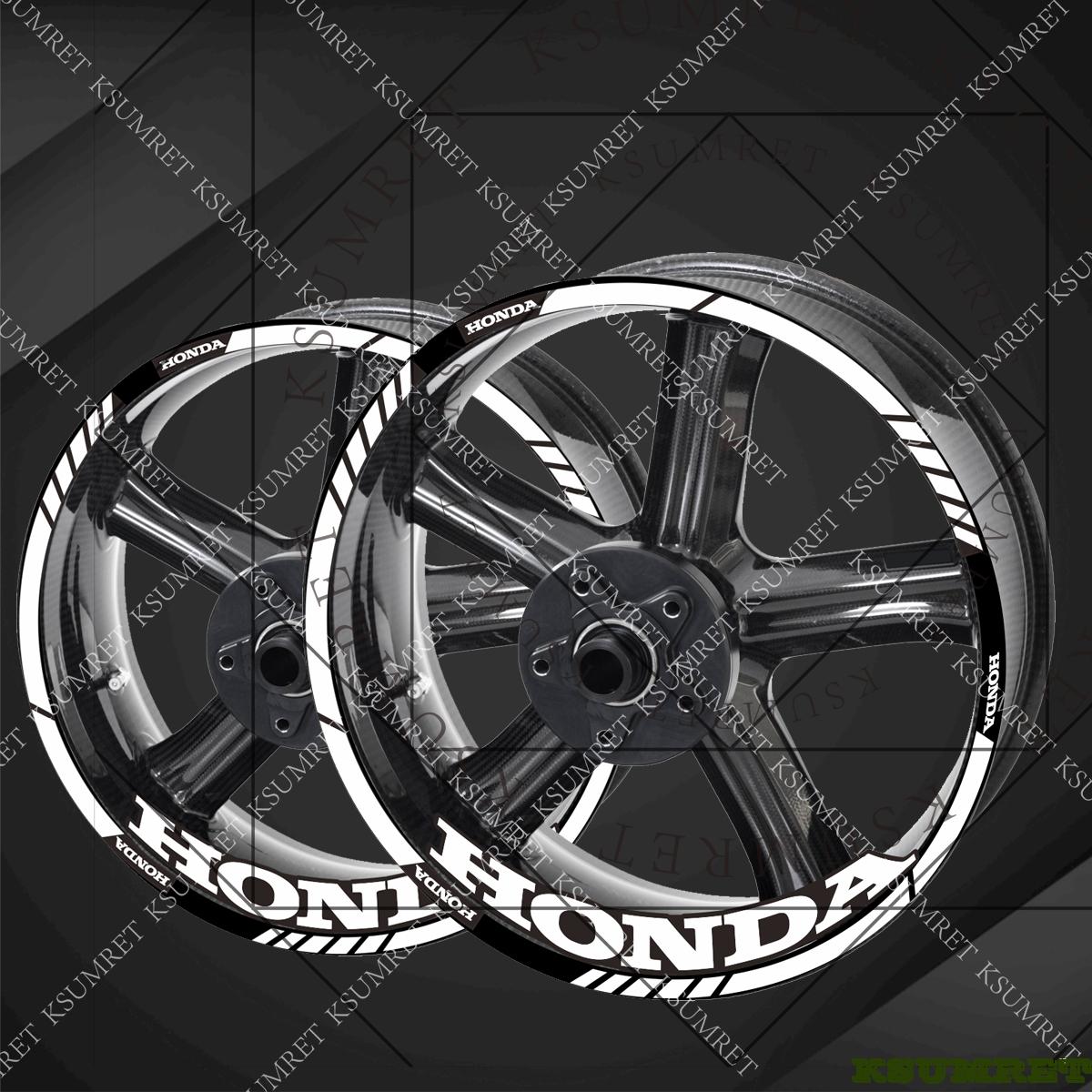 

17-18 Inch Universal For Honda Motorcycle Wheel Sticker Decals белый