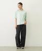 Milkfed Casual Embroidery Arch Stencil Wide Short Sleeve Tee In Light Green Women's