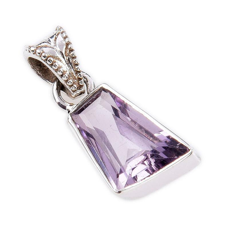 Natural Pink Amethyst Gemstone 925 Solid Sterling Silver Jewelry Pendant 1" M5w27
