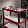 Three-Tier Utility Cart with Wheels Mobile Tiered Rolling Locking