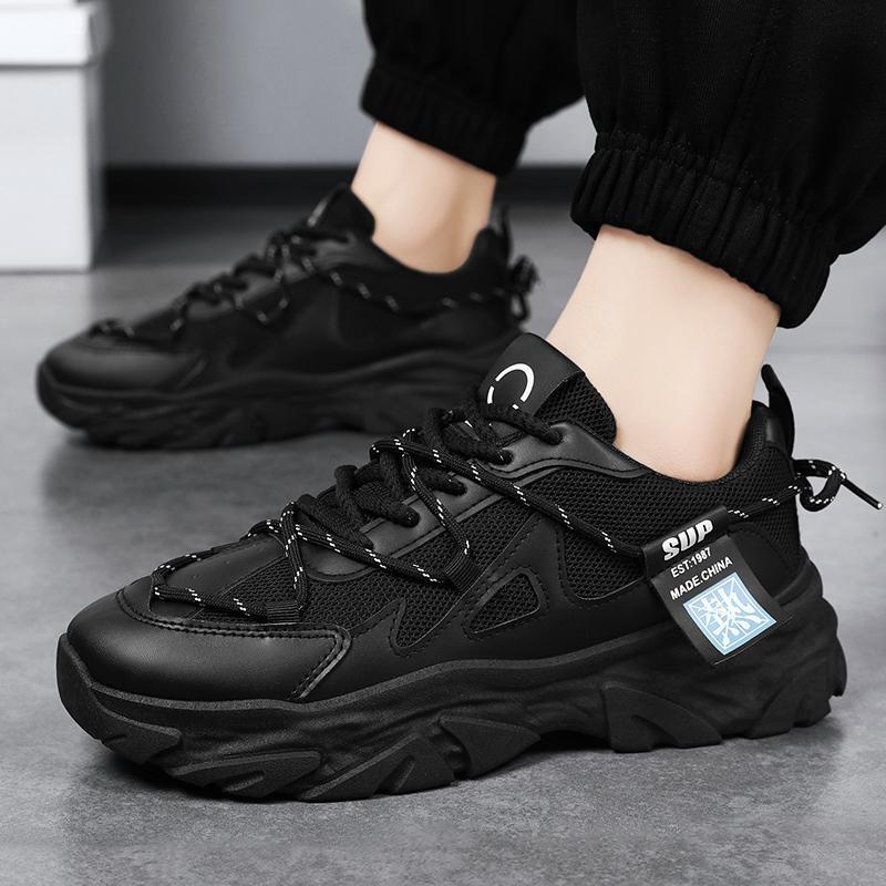 Beliebte Vier-Jahreszeiten-Väter-Schuhe Herrenschuhe Mode Trendschuhe Atmungsaktive Mesh-Schuhe Student Dicksohlige Verschleißfeste Lässige Sportschuhe