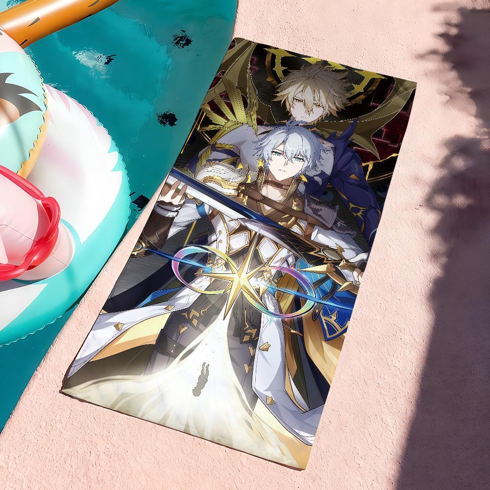 Game Honkai Star Rail Phainon Towel Sports Quick Dry Travel Camping Gear Sandproof Soft Light Large Beach Towel