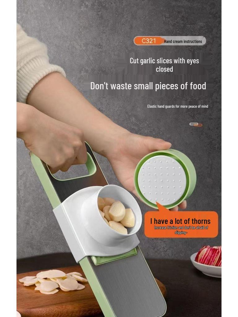 Stainless Steel Multi-Functional Vegetable Cutter & Grater with Hand Guard