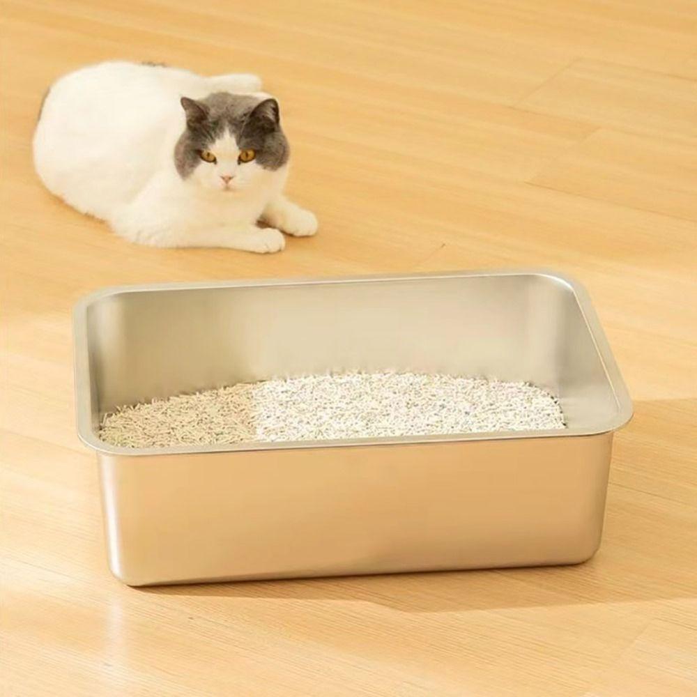 WC per Gatti di Grande Capacità Facile da Pulire Toilette per Gatti Nuova Lettiera per Gatti Gatto