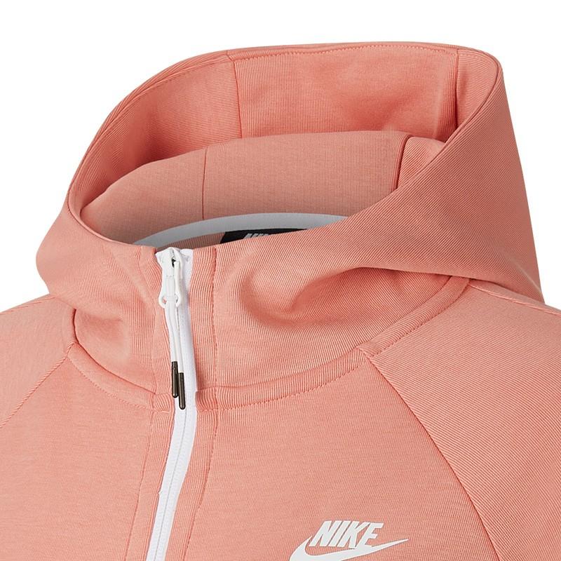 Nike Sportswear Tech Fleece Logo Pullover Hoodie Women Outerwear Pink BV7566-606