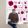Valentine's Day Wall Stickers Red Roses Waterproof Decal for Wedding Bedroom and Living Room Home Decor
