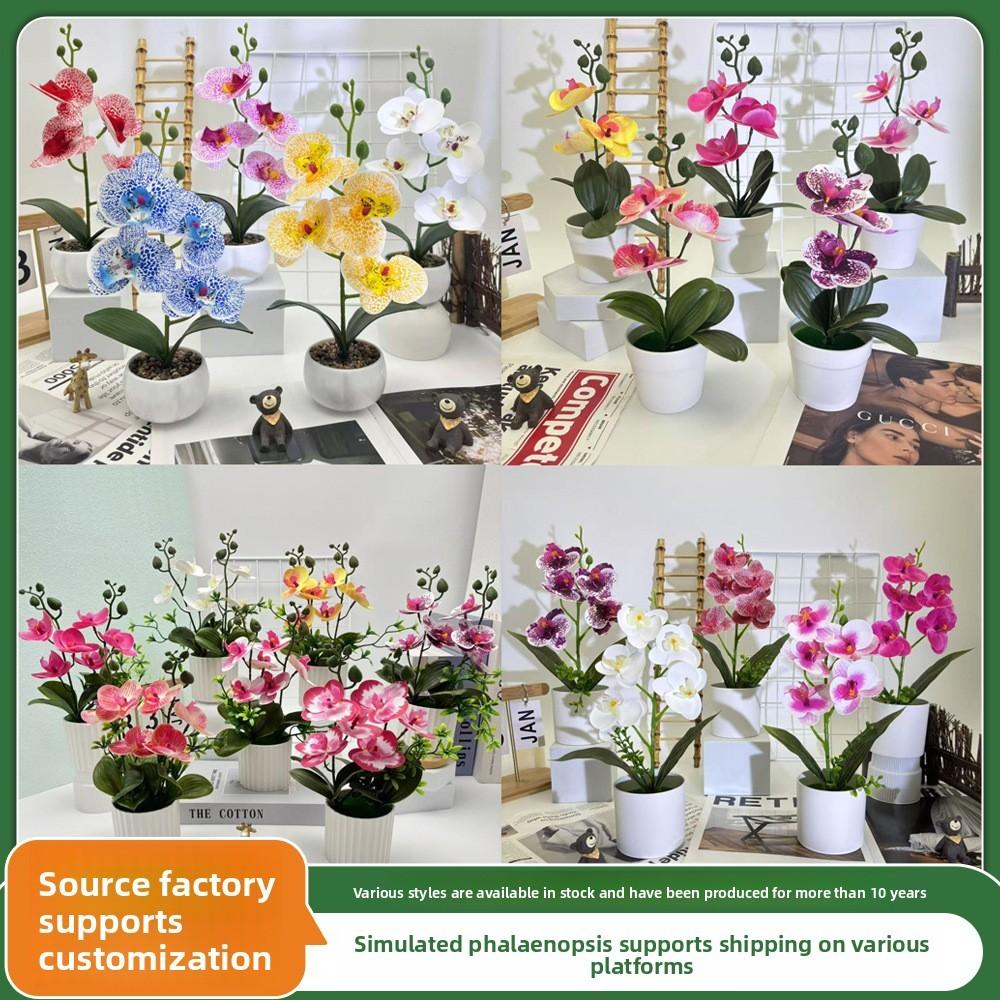 Artificial Plastic Phalaenopsis Flower Bonsai For Event Decoration Home Styling