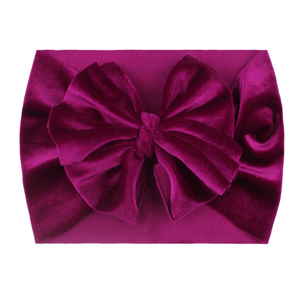 Kids Newborn Girls Baby Solid Headband Hair Band Bow Accessories Headwears