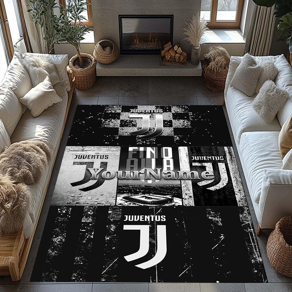Juventus Customize Your Name Carpet Suitable for Playrooms Living Rooms Dining Room Balcony Antislip Carpet Anime Office Decor Wedding Party Gift