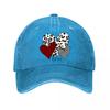 Printed Heart Decor Buffalo Plaid Leopard Striped Washed Baseball Cap Outdoor For Womens Unisex FeUnisex