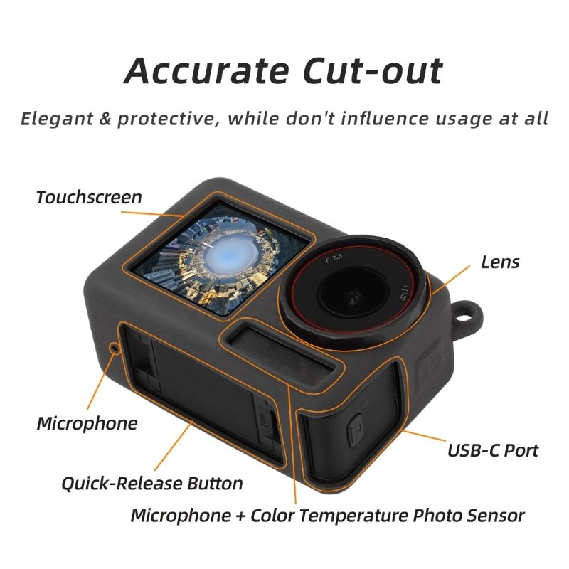 Durability Silicone Case For Action 5Pro Cameras, Easy Grip With Comfortable Lanyard Adventure Sport Camera Accessories