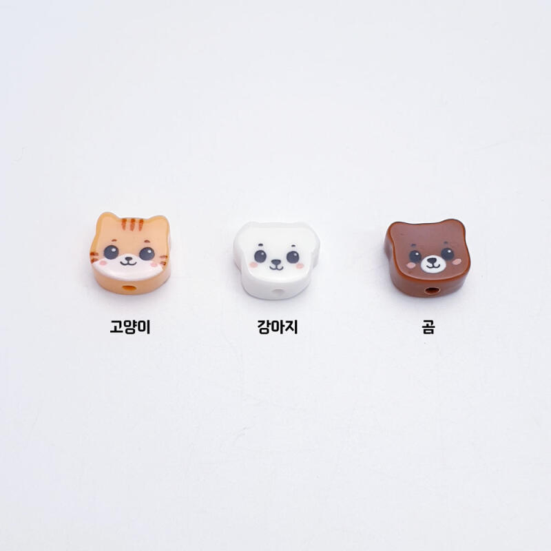 Acrylic animal cat dog bear bead accessory supplies