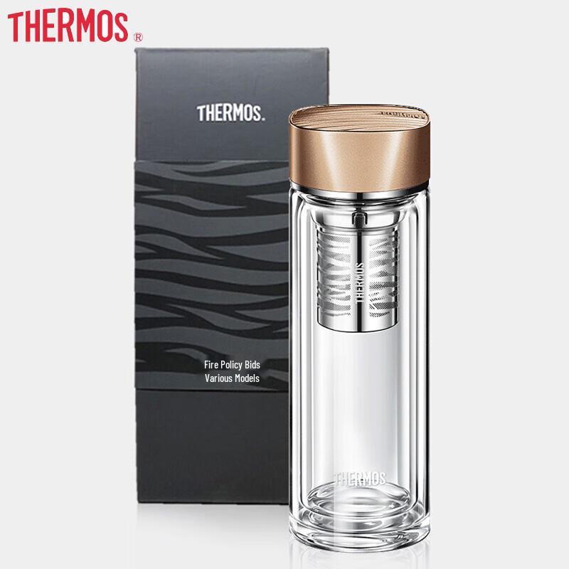 Thermos TCGB 400ml Double-Layer Glass Tea Infuser Bottle