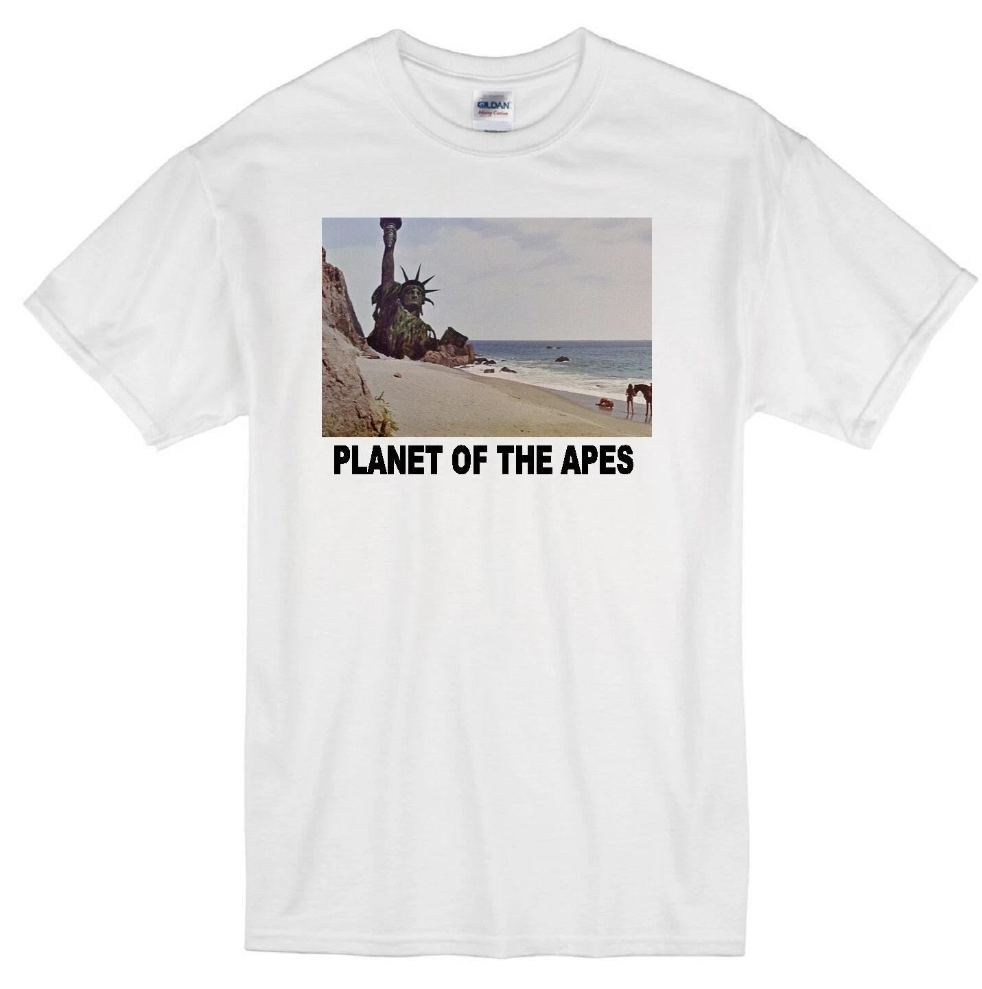 

PLANET OF THE APES CHARLTON HESTON STATUE OF LIBERTY 1968 MOVIE WHITE T-shirt 4XL