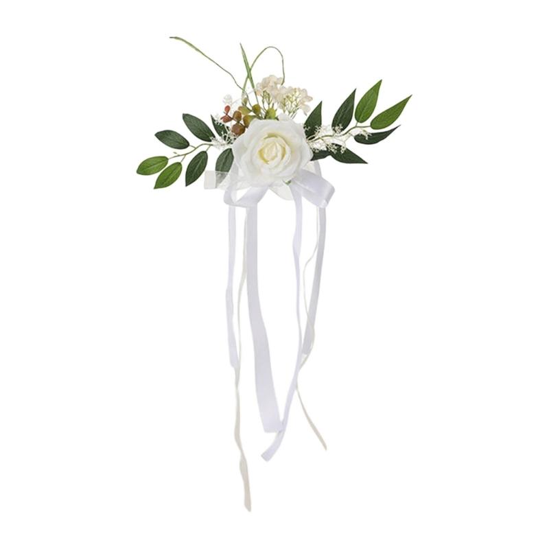 1Pack Wedding Chair Back Flower,Wedding Chair Decorations Aisle Benches Pew Flowers,Church Artificial Flowers for Wedding X3UC